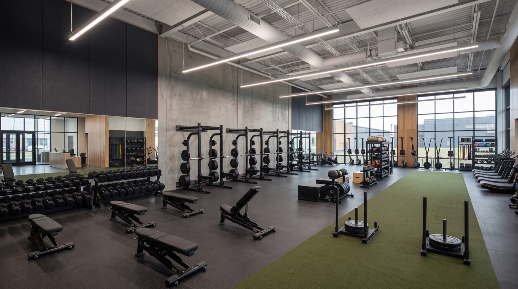 Commercial gym training floor