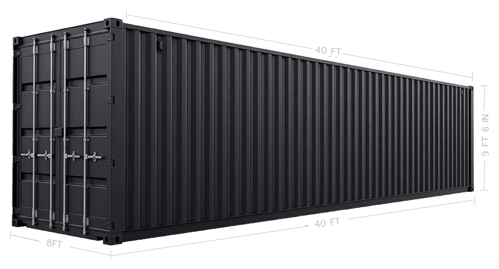 40-foot container gym — 8 feet wide, 40 feet long, 9 feet 6 inches high