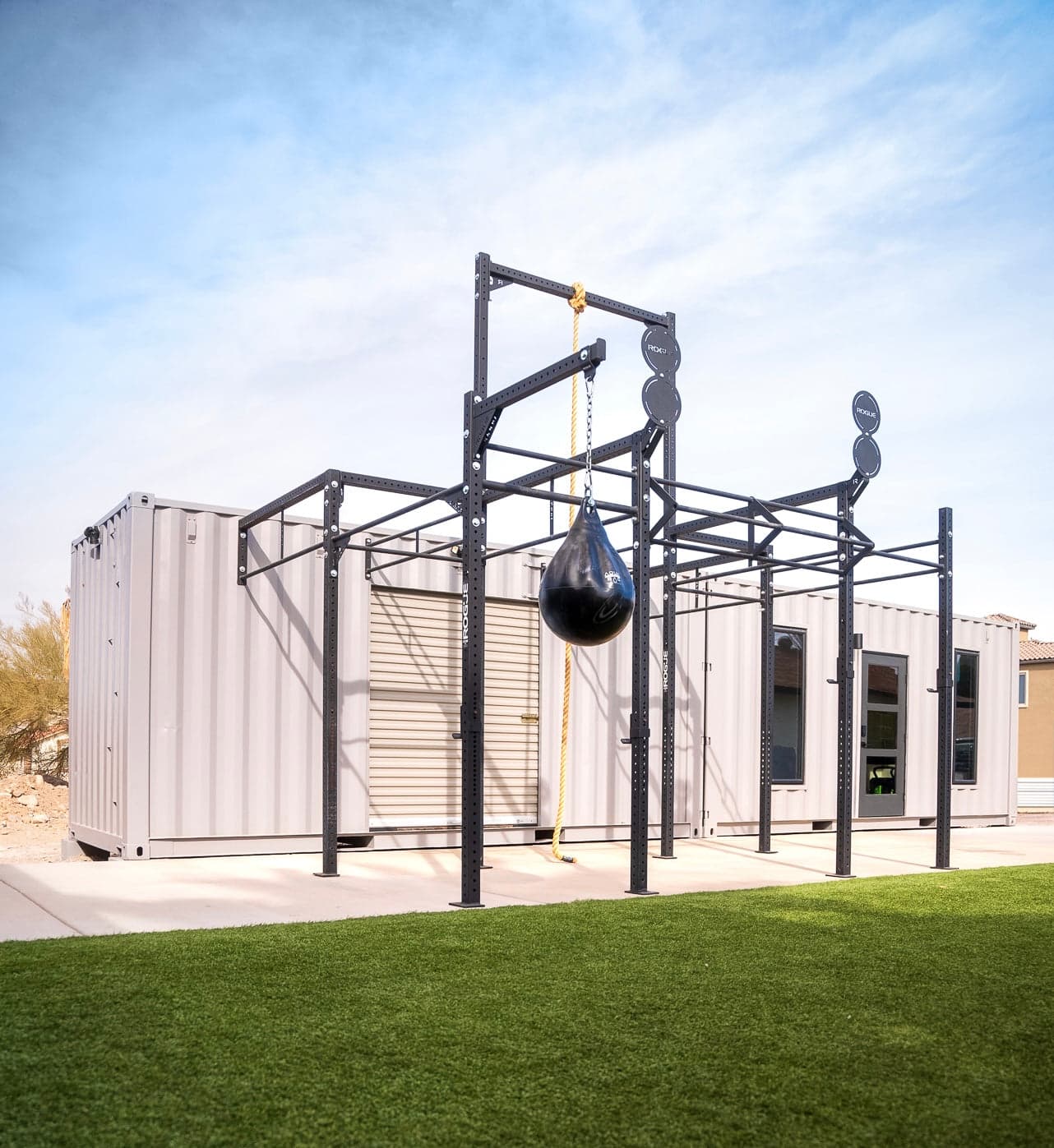 Portable container gym exterior