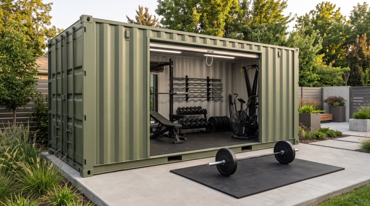 Container gym with training setup