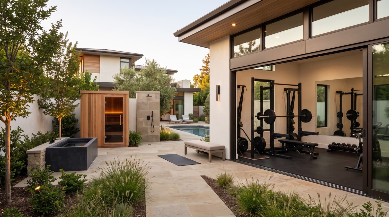 Private gym exterior on the property