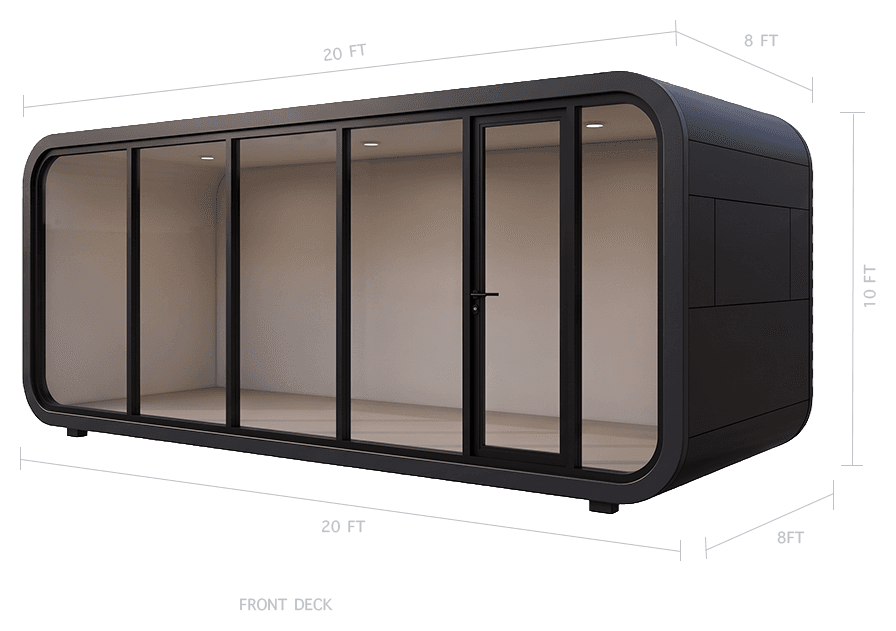 20-foot studio unit — 8 feet wide, 20 feet long, 10 feet high